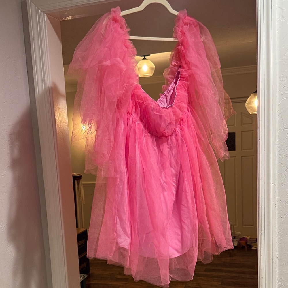Off the Shoulder Hot Pink Dress